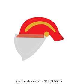 vector illustration red helmet fireman