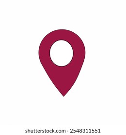 Vector illustration of red icon, location icon for logo isolated on white background.