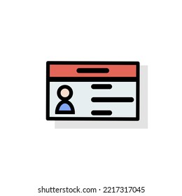ilustración vectorial de una tarjeta de identificación roja en un fondo blanco. ilustración de tarjeta de identificación 