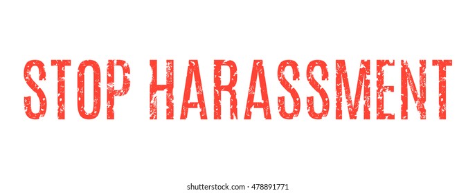 Vector Illustration - Red Inscription Stop Harassment