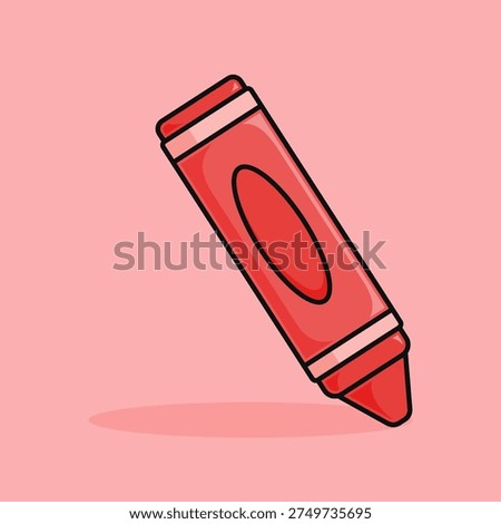 vector illustration of a red krayon single icon object	