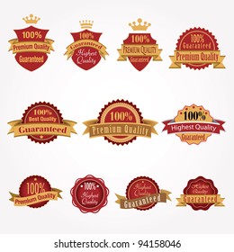 Vector illustration of red labels.