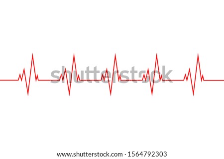 Vector illustration of a red line heartbeat