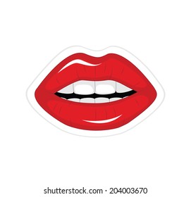 Vector illustration of red lips