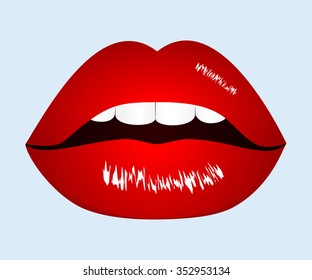 Vector Illustration Red Lips