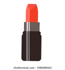Vektorgrafik von rotem Lippenstift einzeln auf weißem Hintergrund.
