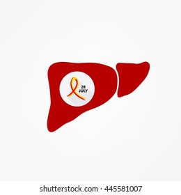 Vector illustration of a red liver for World Hepatitis Day.