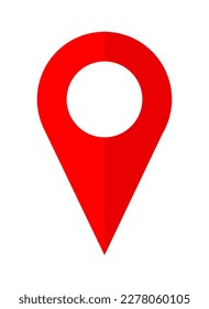 vector illustration red location pin icon. Navigation icon on white background