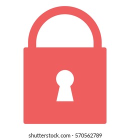 Vector Illustration of Red Lock Icon
