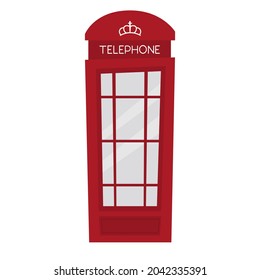 Vector illustration of a red London phone booth