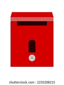 vector illustration of red mailbox on white background