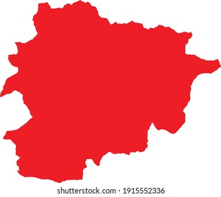 vector illustration of Red map of Andorra