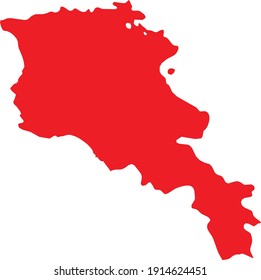 vector illustration of Red map of Armenia