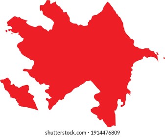 vector illustration of Red map of Azerbaijan