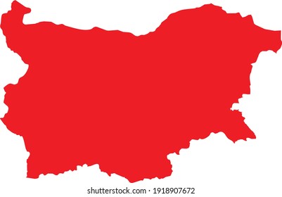 vector illustration of Red map of Bulgaria