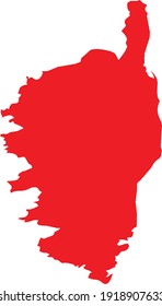vector illustration of Red map of Corsica