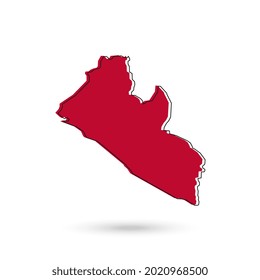 Vector Illustration of the red Map of Liberia on White Background