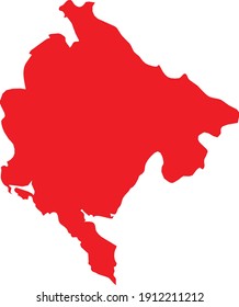 vector illustration of Red map of Montenegro