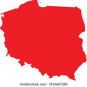 vector illustration of Red map of Poland