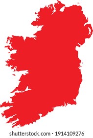 vector illustration of Red map of Republic of Ireland