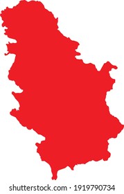vector illustration of Red map of Serbia