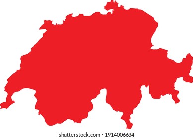 vector illustration of Red map of Switzerland