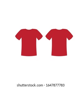 Vector illustration of red men t-shirt template