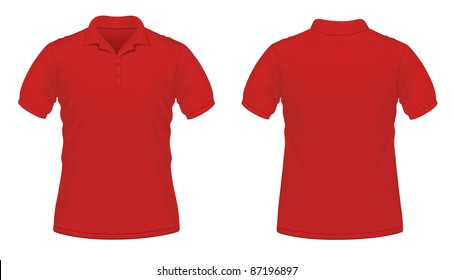 mens red collared shirt