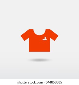 Vector illustration of red men's T-shirt isolated