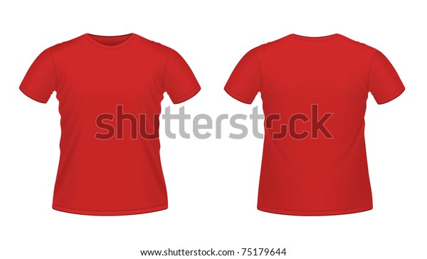 Vector Illustration Red Mens Tshirt Isolated Stock Vector (Royalty Free ...