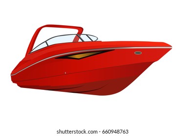 Vector illustration of red modern boat.