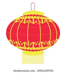 Vector illustration, red New Year lantern, Chinese, Japanese, traditional Chinatown.