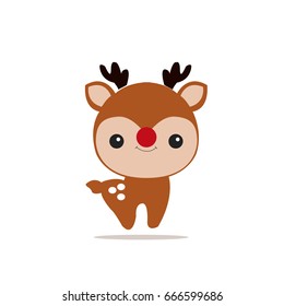 Vector Illustration of red nosed reindeer