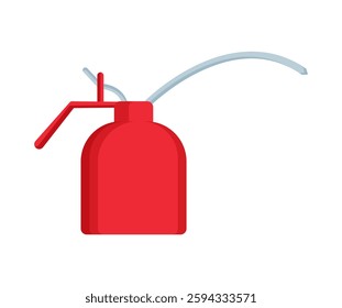 Vector illustration of a red oil can with a long spout.