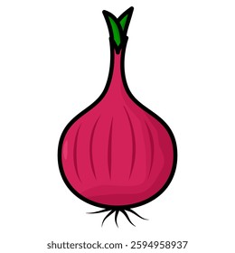Vector Illustration of a Red Onion 