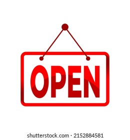 Vector illustration of red open icon
