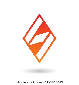 Vector Illustration of Red and Orange Diamond Shaped Letter S isolated on a White Background