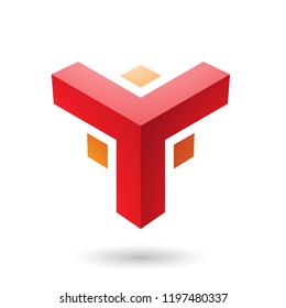 Ilustración vectorial de la forma de esquina futurista roja y naranja aislada en un fondo blanco