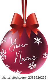 A vector illustration of a red ornament with a mesh gradient effect, creating a shiny and festive look. This illustration is ideal for christmas sales projects, such as banners, flyers, posters, etc.