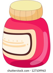 Uma ilustração vetorial de tinta vermelha no pote