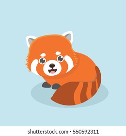 Vector illustration of red panda cartoon style.