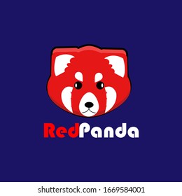 vector illustration of a red panda head. Great for logos, icons, etc.