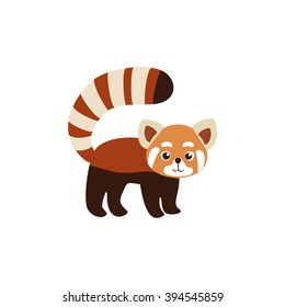 vector illustration. Red panda. little panda. cute animal. isolated on white background. Color icon.