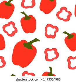 Vector illustration of red paprika on white background