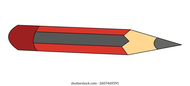 Vector illustration a red in pencil