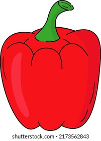 Ilustración vectorial de pimienta roja. Se utiliza para revistas, libros, aplicaciones, carteles, portadas de menús, páginas web, publicidad, marketing, iconos, logotipos.