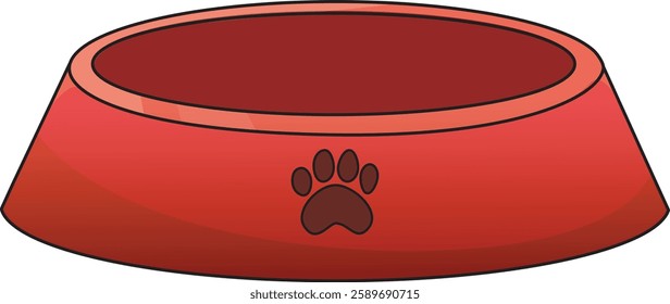 vector illustration of red pet bowl