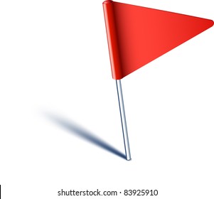 Vector illustration of red pin flag.