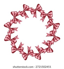 Vektorgrafik von roten und rosa handgezeichneten Bögen Kreisrahmen. Valentinstag romantischen Rahmen, Bögen Kranz perfekt für Grußkarten und Hochzeitseinladungen.