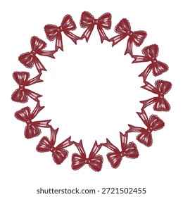 Vektorgrafik von roten und rosa handgezeichneten Bögen Kreisrahmen. Valentinstag romantischen Rahmen, Bögen Kranz perfekt für Grußkarten und Hochzeitseinladungen.